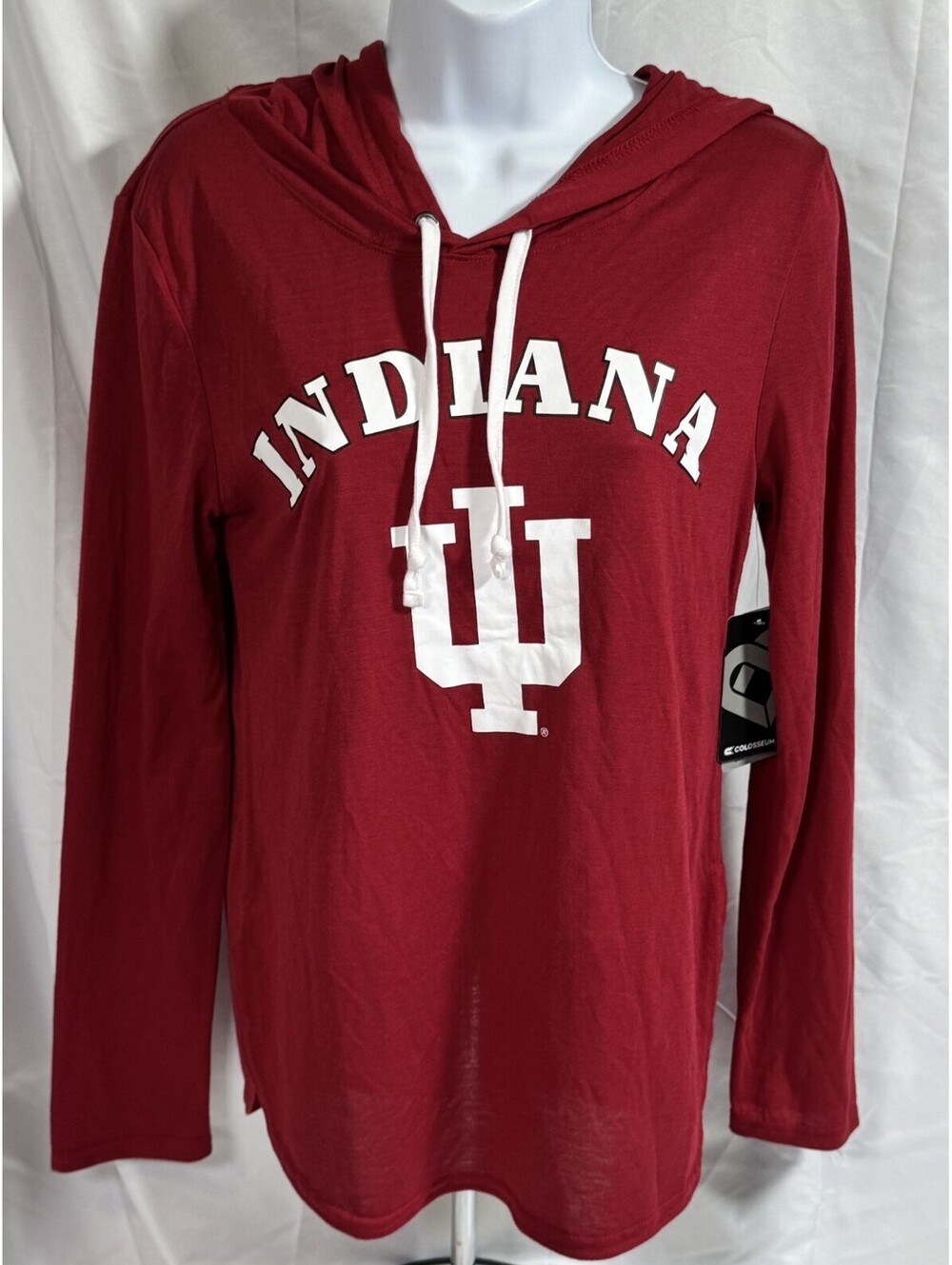 Colosseum Indiana Hoosiers Long Sleeve Hoodie T-Shirt Cardinal Womens S NWT